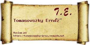 Tomasovszky Ernő névjegykártya
