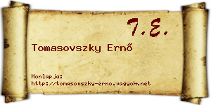 Tomasovszky Ernő névjegykártya