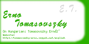 erno tomasovszky business card